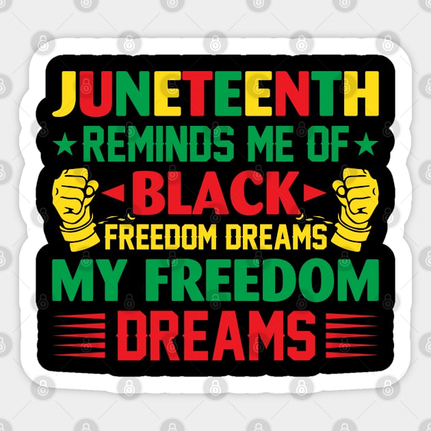 Afro Black Heritage Juneteenth Reminds Me of Black Freedom Sticker by Pizzan